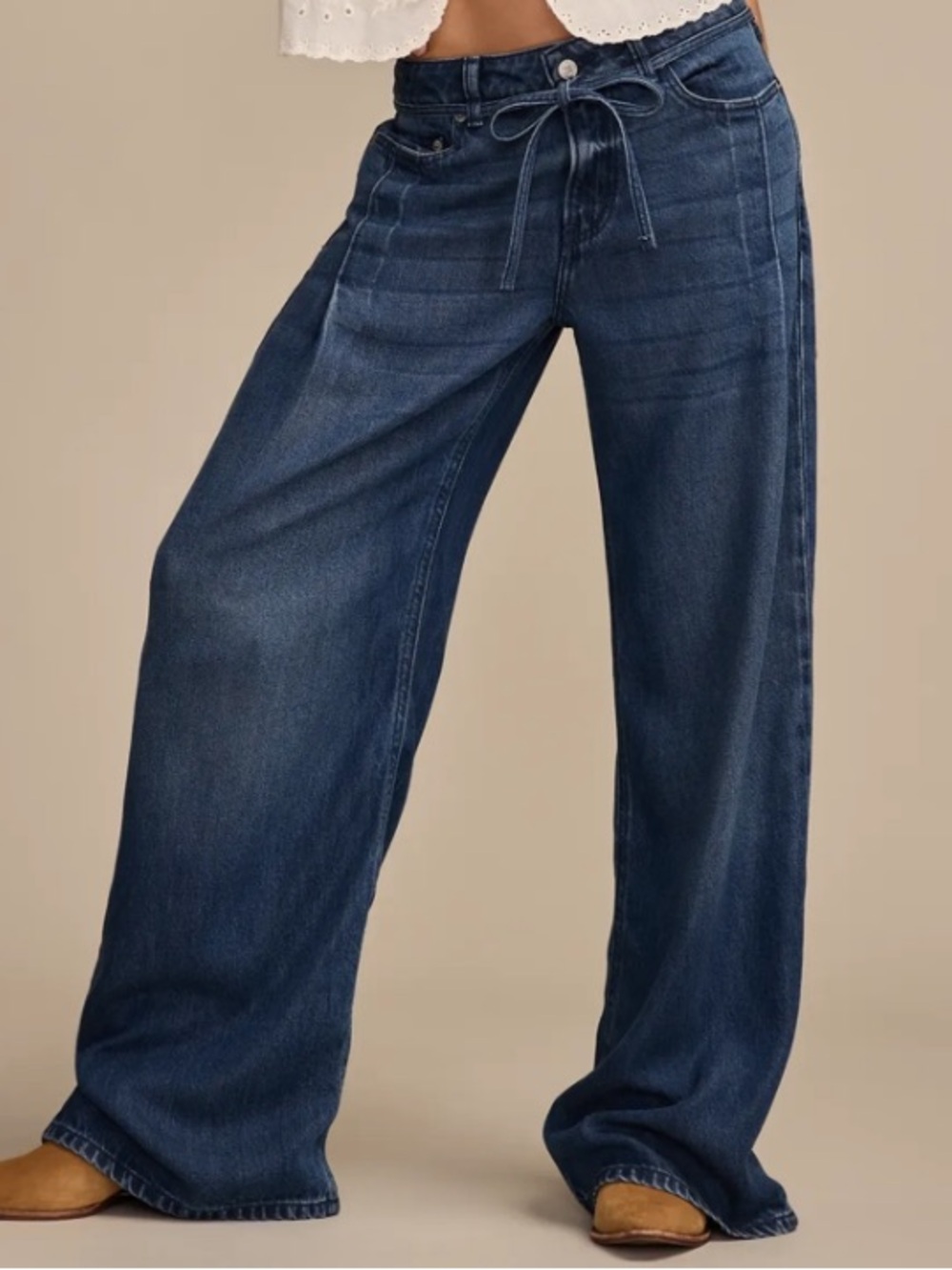 Lucky Brand palazzo wide leg lyocell liquid denim luxe jeans pant 2/26